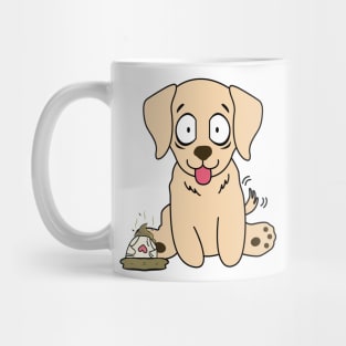 Funny retriever steps on a dirty diaper Mug